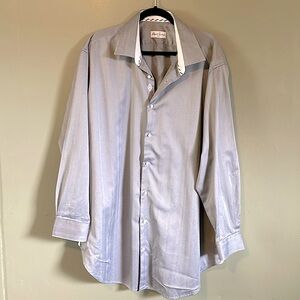 Robert Graham Dress Shirt Men Deluxe collection 100% Cotton Sz 46/19 Tall 36/37